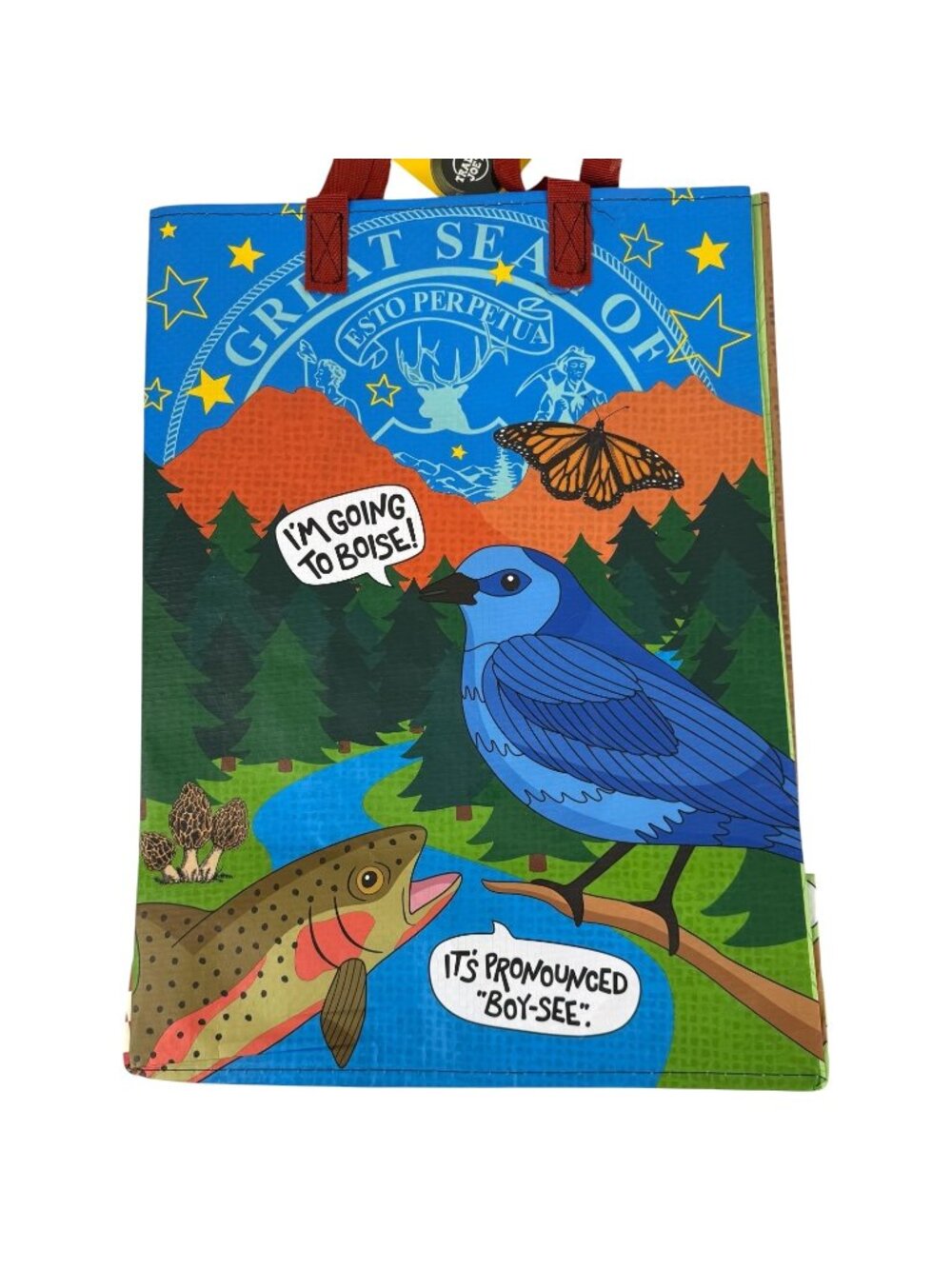 New Trader Joes Idaho Tote Bag Reusable Grocery Bag‎ 6-Gallon Capacity
